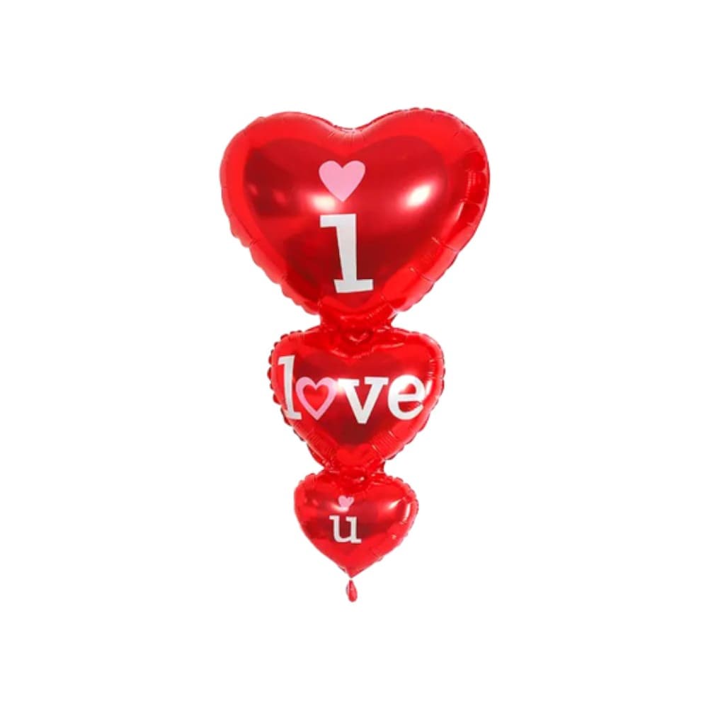Globo "I love u" de corazones 88 cm x 48 cm Ballon - Imagen 1