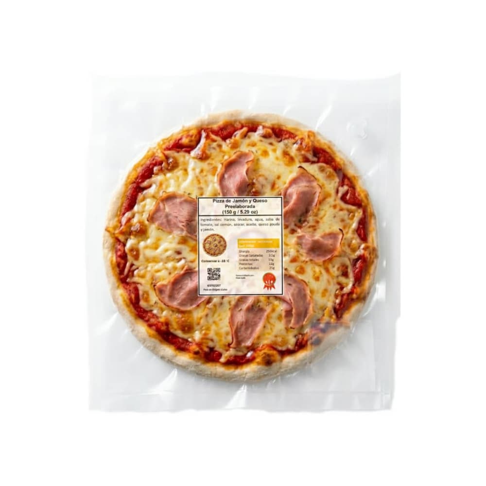 Pizza de jamón y queso preelaborada Pida (19 cm) - Miniatura 1