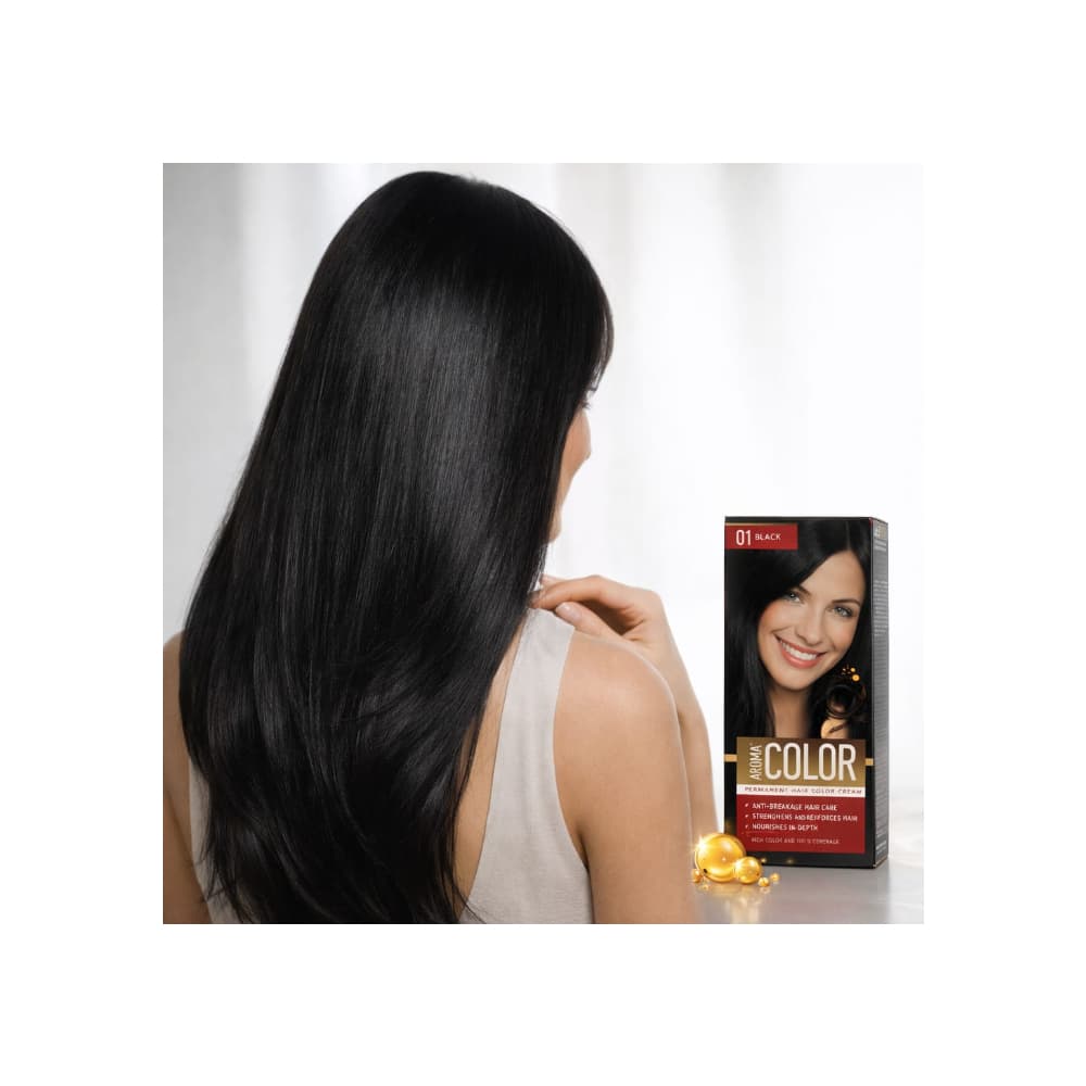 Tinte en crema para el cabello No. 01 Negro Aroma Color (130 g) - Miniatura 5