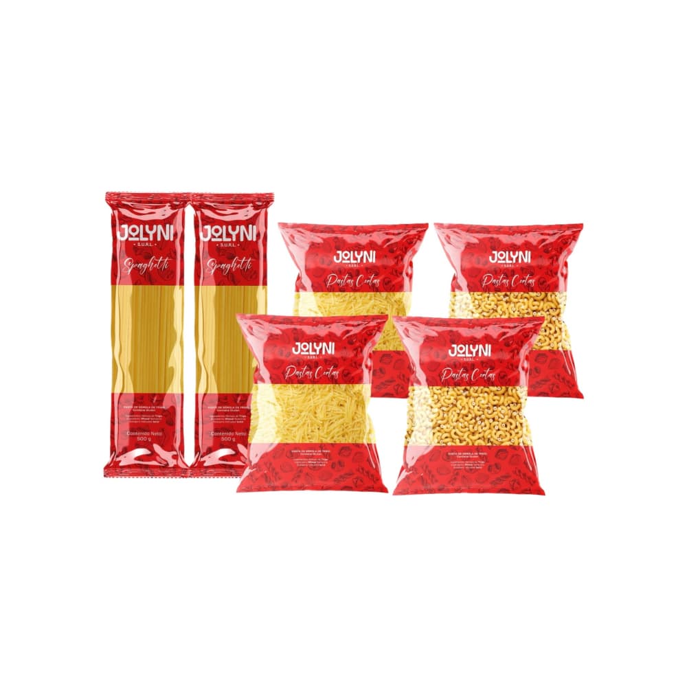Mixto de pastas: Codo + Spaghetti + Fideos Jolyni (6 x 500 g / 17.63 oz) - Miniatura 1