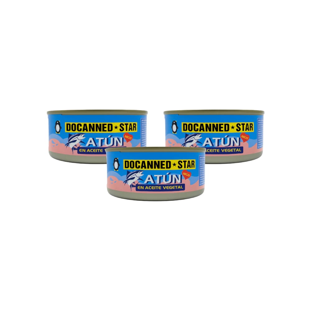 Atún en aceite vegetal Docanned Star (3 x 140 g / 4.9 oz) - Imagen 1