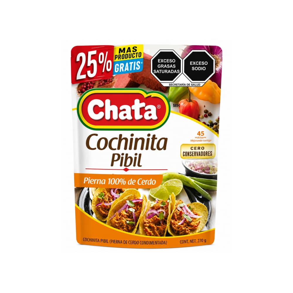 Cochinita pibil pierna de cerdo condimentada Chata (270 g / 9.52 oz) - Miniatura 1