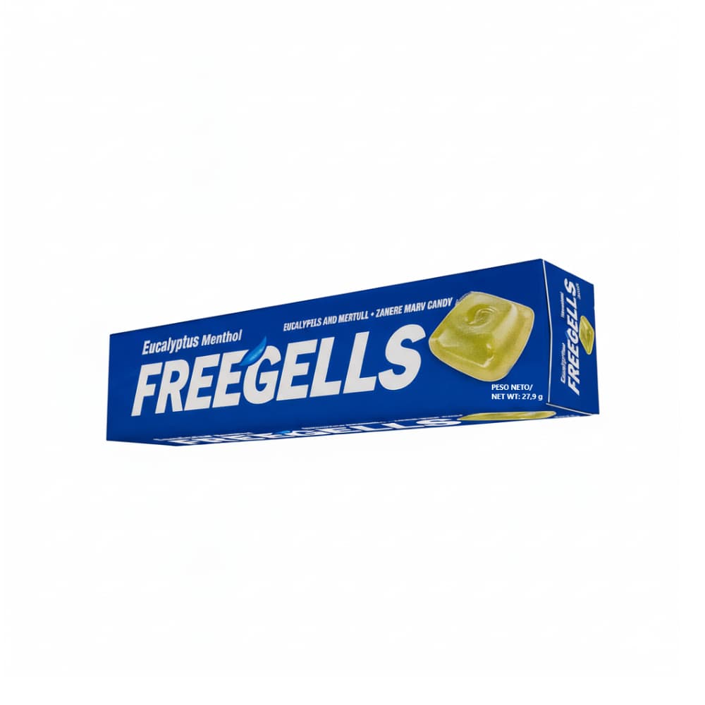 Caramelos macizos duros sabor a mentol y eucalipto Freegells (27.9 g) - Imagen 1
