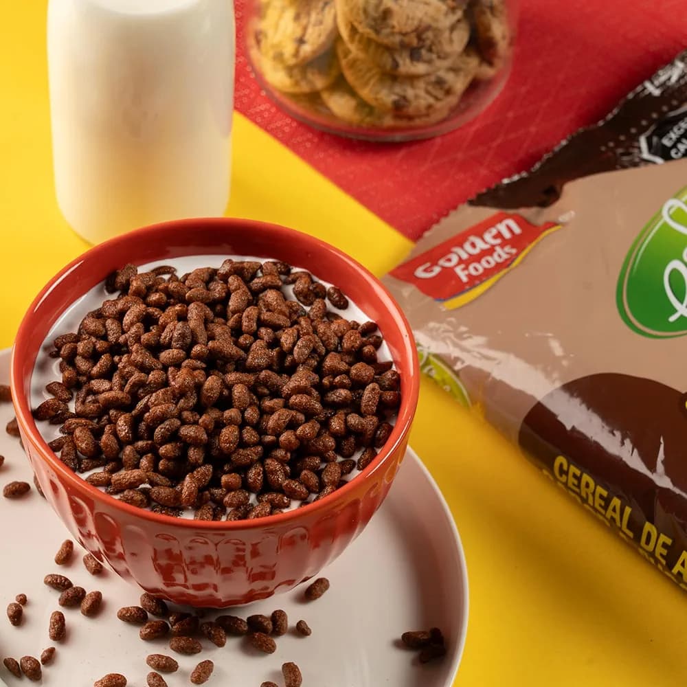 Cereal de arroz inflado con sabor a chocolate La Cosecha Golden Foods (500 g / 1.1 lb) - Miniatura 2