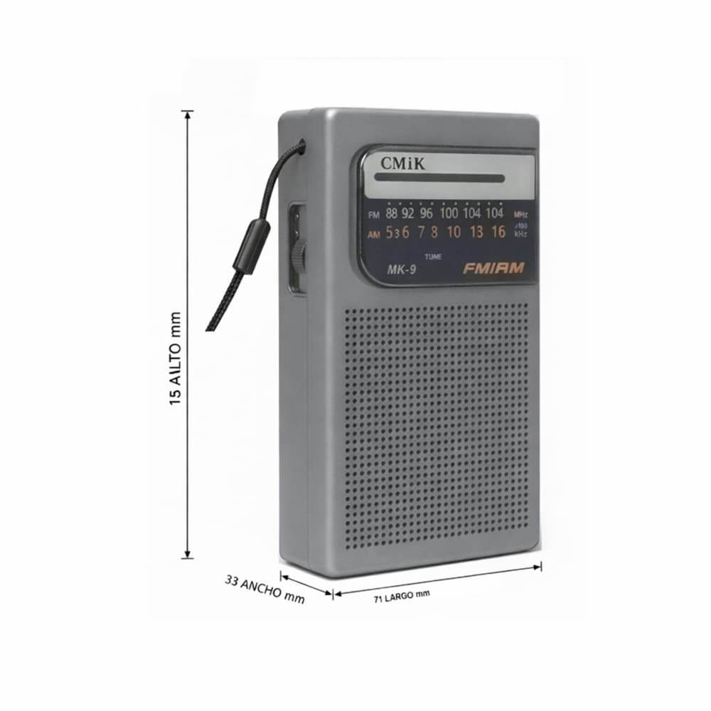 Radio portátil AM/FM color gris CMiK MK-9 - Miniatura 2