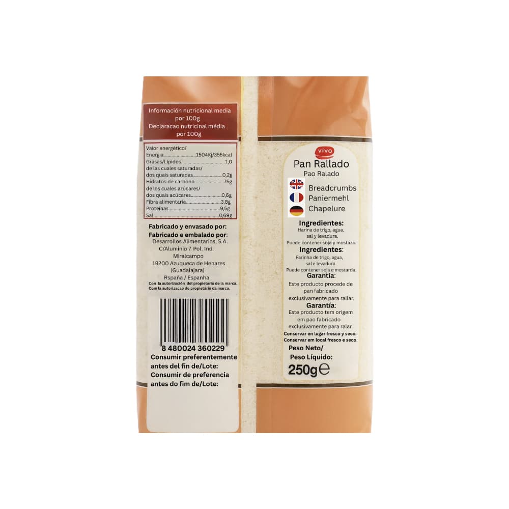 Pan rallado Vivó (250 g / 8.81 oz) - Miniatura 3