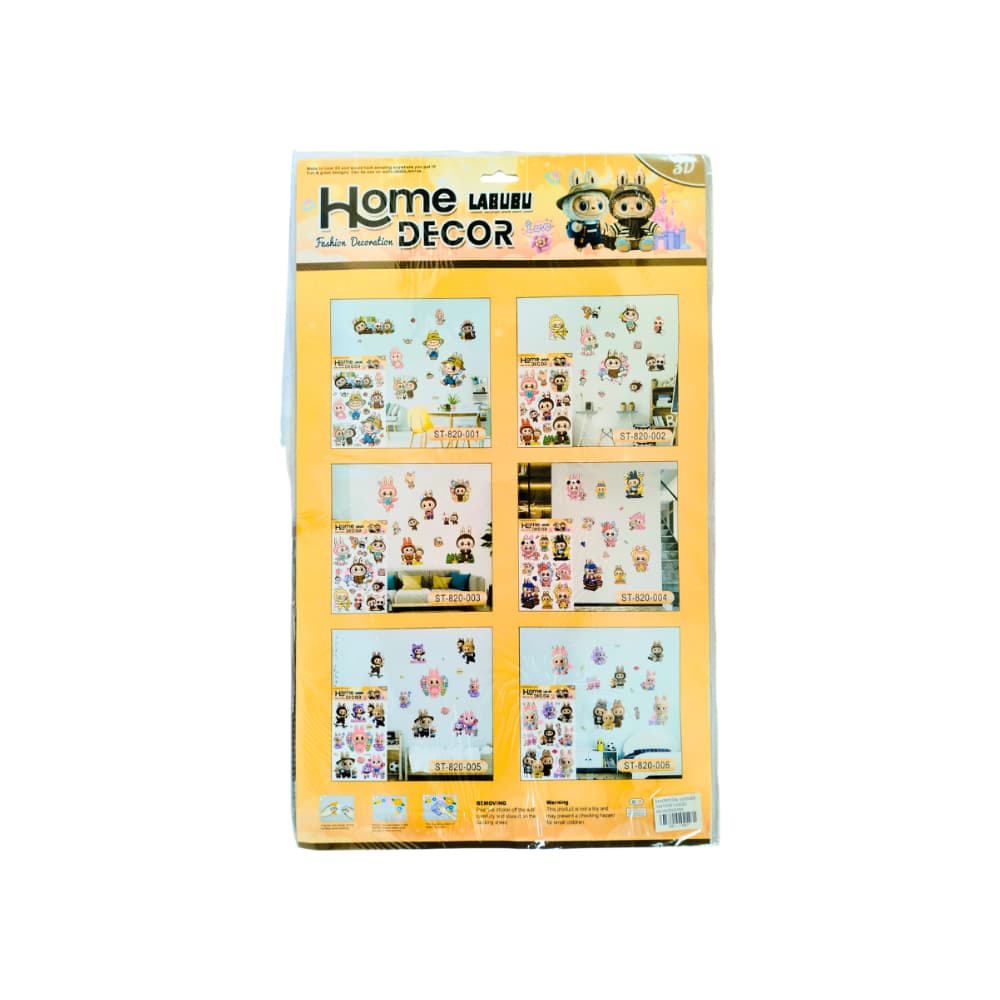 Set de pegatinas en 3D con motivo de Labubu Home Decor - Miniatura 3