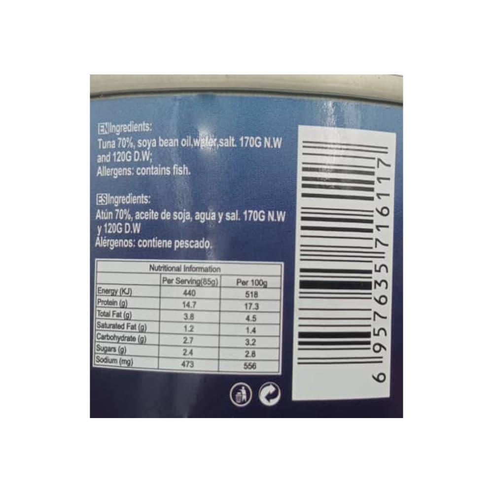 Atún lomitos en aceite Lucy (170 g / 5.99 oz) - Miniatura 2