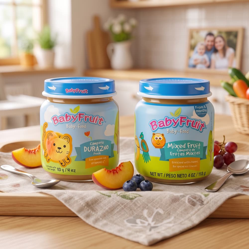 Compotas de frutas mixtas y durazno Baby Fruit (12 x 113 g / 4 oz) - Miniatura 5