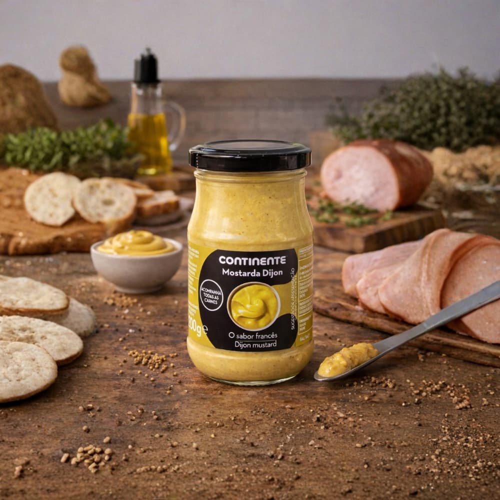 Mostaza Dijon en tarro de vidrio sin gluten Continente (200 g / 7 oz) - Miniatura 3