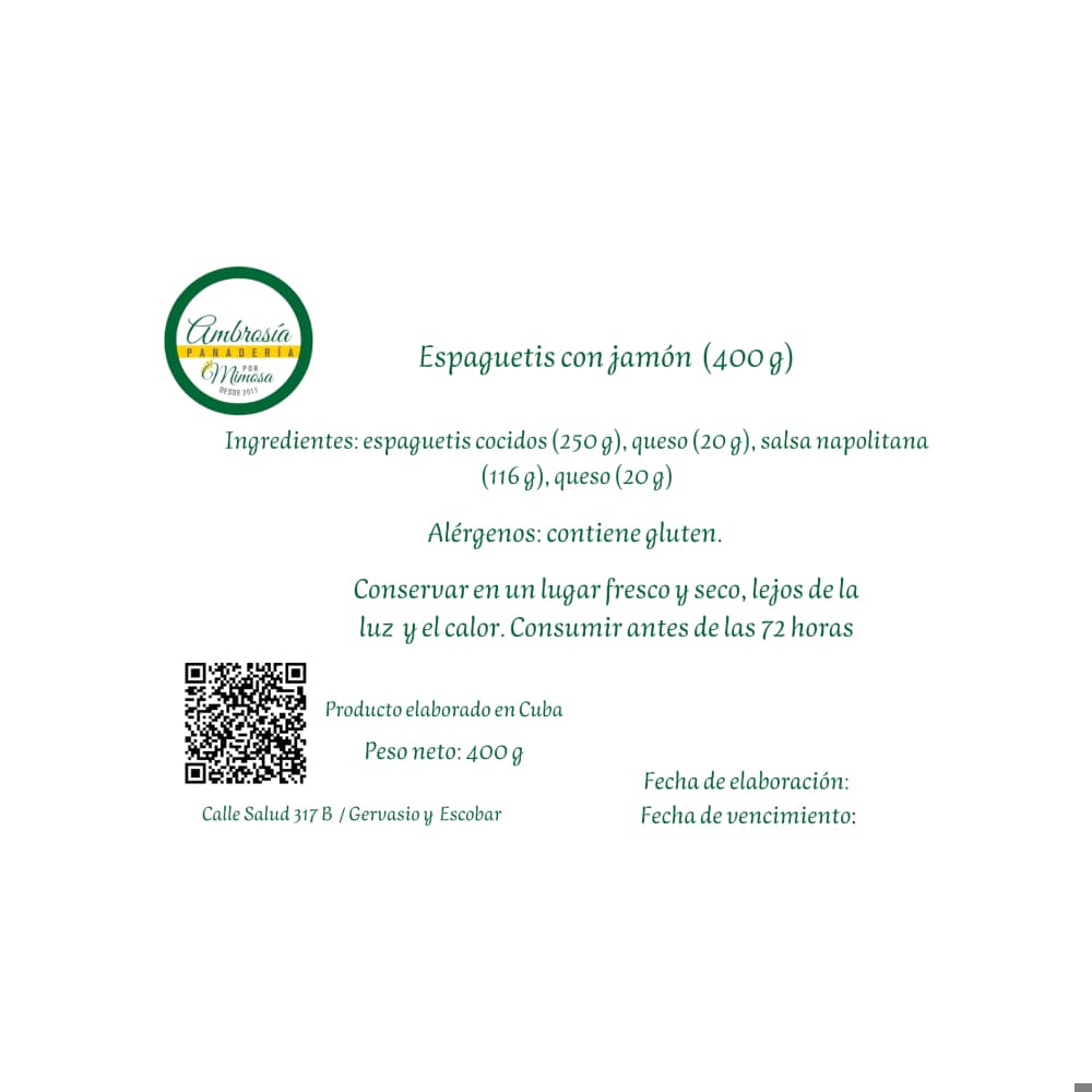 Espaguetis con jamón Mimosa Ambrosia (400 g / 14.11 oz.) - Miniatura 3