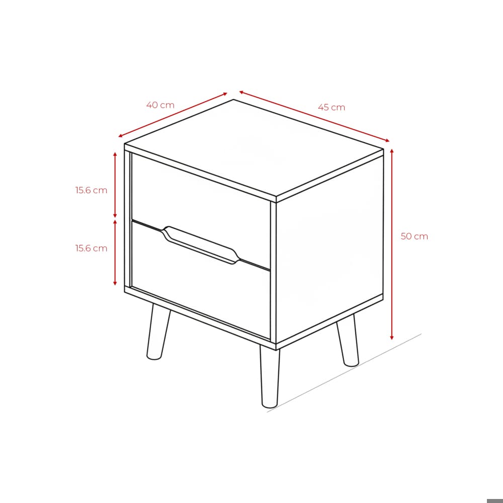 Mesita de noche con 2 gavetas (2U) Sail - Miniatura 4