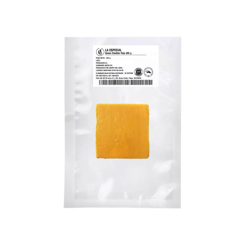 Queso Cheddar Rojo Porcionado La Especial (200 g / 7.0 oz) - Miniatura 2