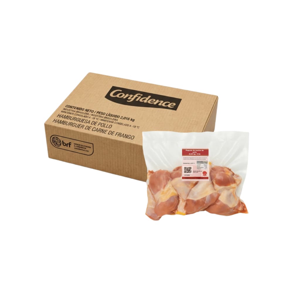 Caja de hamburguesas de pollo Confidence (36 x 56 g) + Paquete de muslos de pollo Pida (2.26 kg / 5 lb) - Imagen 1