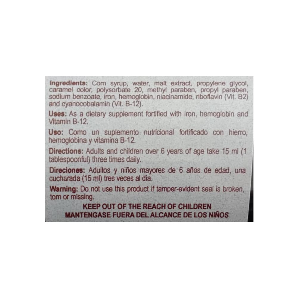 Extracto de malta con hemoglobina y B-12 Nature Plus (240 ml / 8 fl oz) - Miniatura 3