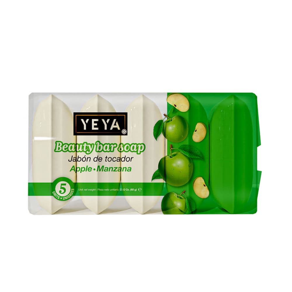 Jabón de tocador de manzana Yeya (5 x 60 g / 2.12 oz) - Imagen 1