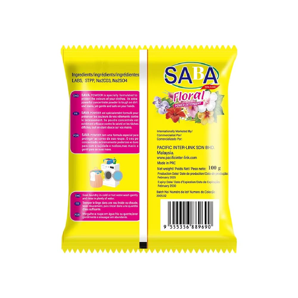 Detergente en polvo Saba Floral (100 g) - Miniatura 2