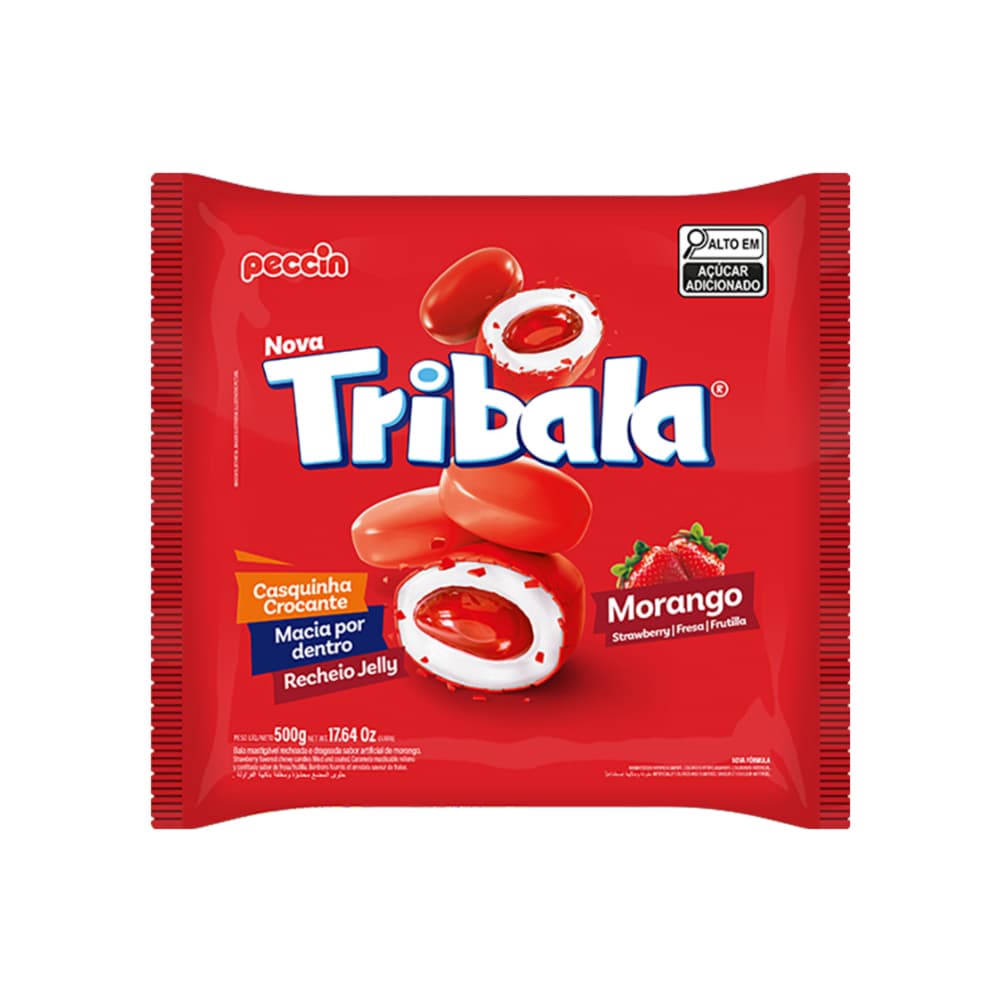 Caramelos masticable relleno y confitado sabor fresa Tribala Peccin (500 g / 1.1 lb) - Imagen 1