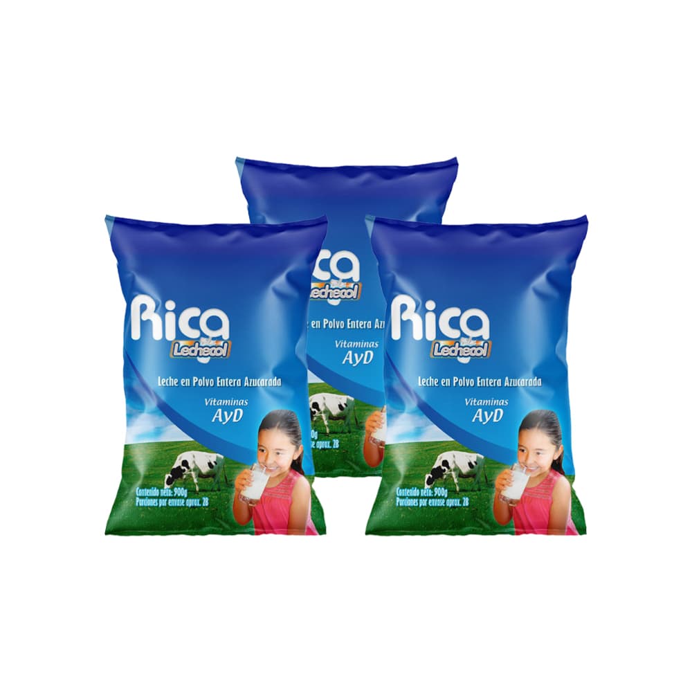 Leche en polvo entera azucarada Rica (3 x 900 g / 1.98 lb) - Miniatura 1