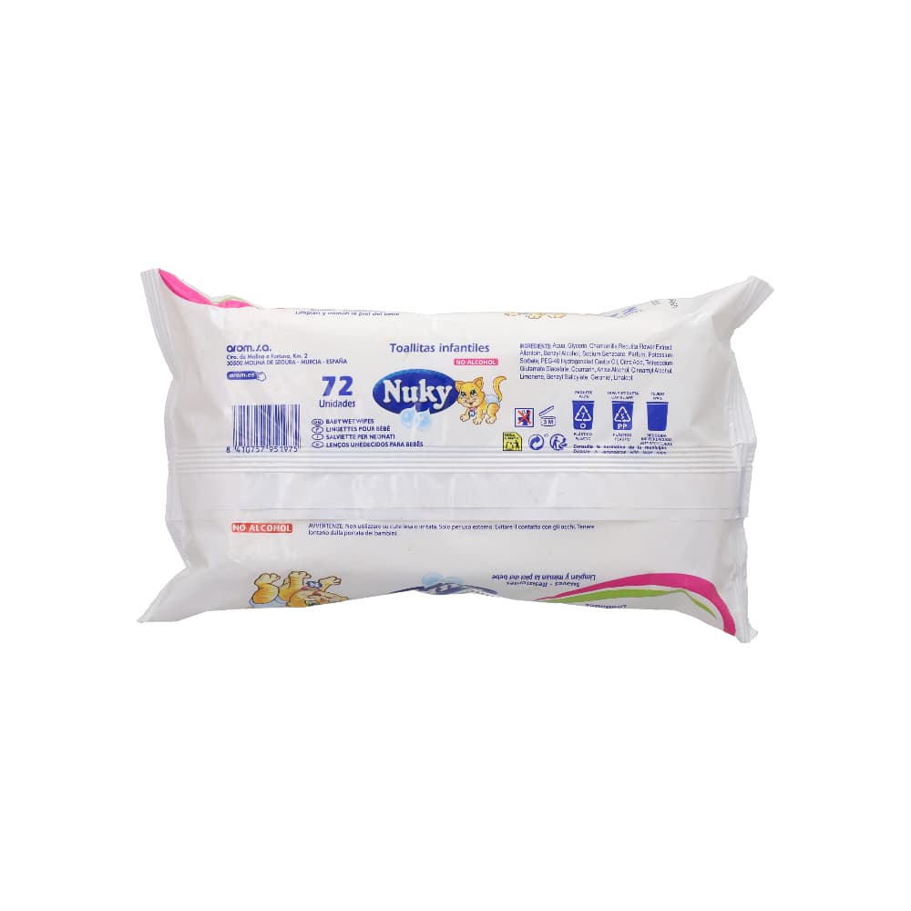 Toallitas húmedas infantiles Nuky (72 U) - Miniatura 6