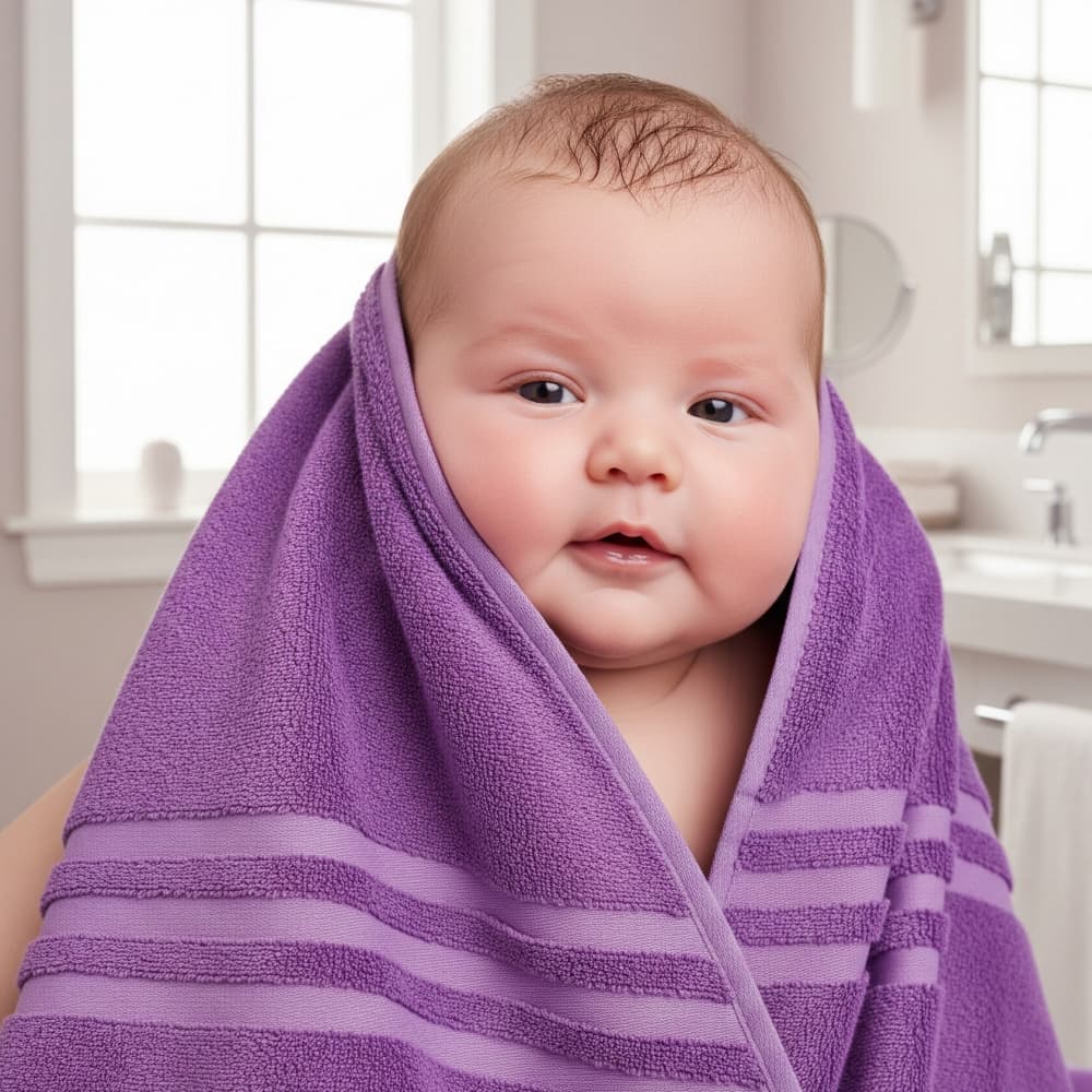 Toalla morada Yara (50 cm x 90 cm) - Miniatura 4