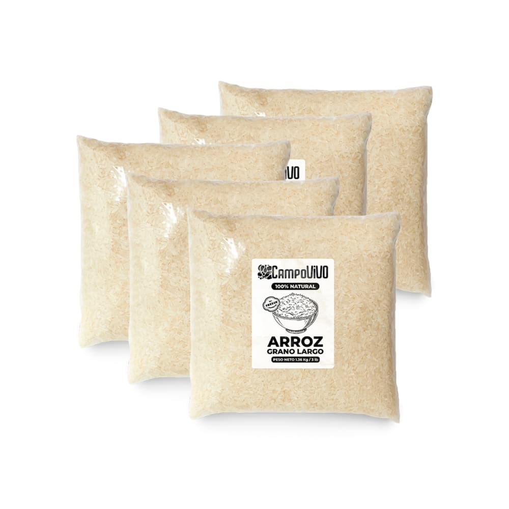 Arroz de grano largo Campo Vivo (5 x 1.36 kg / 3 lb) - Imagen 1