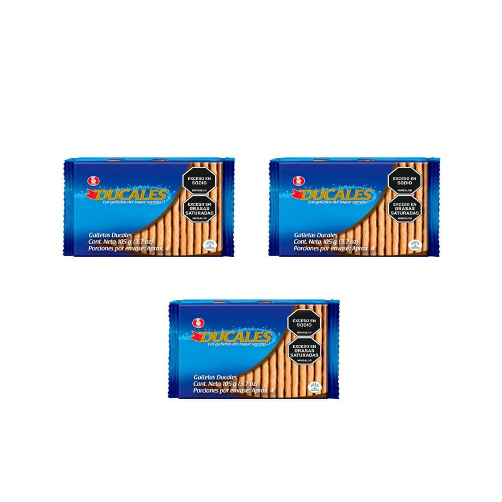 Galletas saladas Ducales (3 x 105 g / 3.7 oz) - Imagen 1