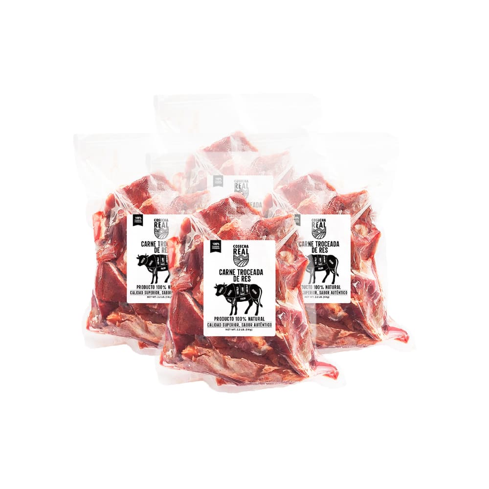 Carne troceada de res Cosecha Real (4 x 1 kg / 2.2 lb) - Imagen 1