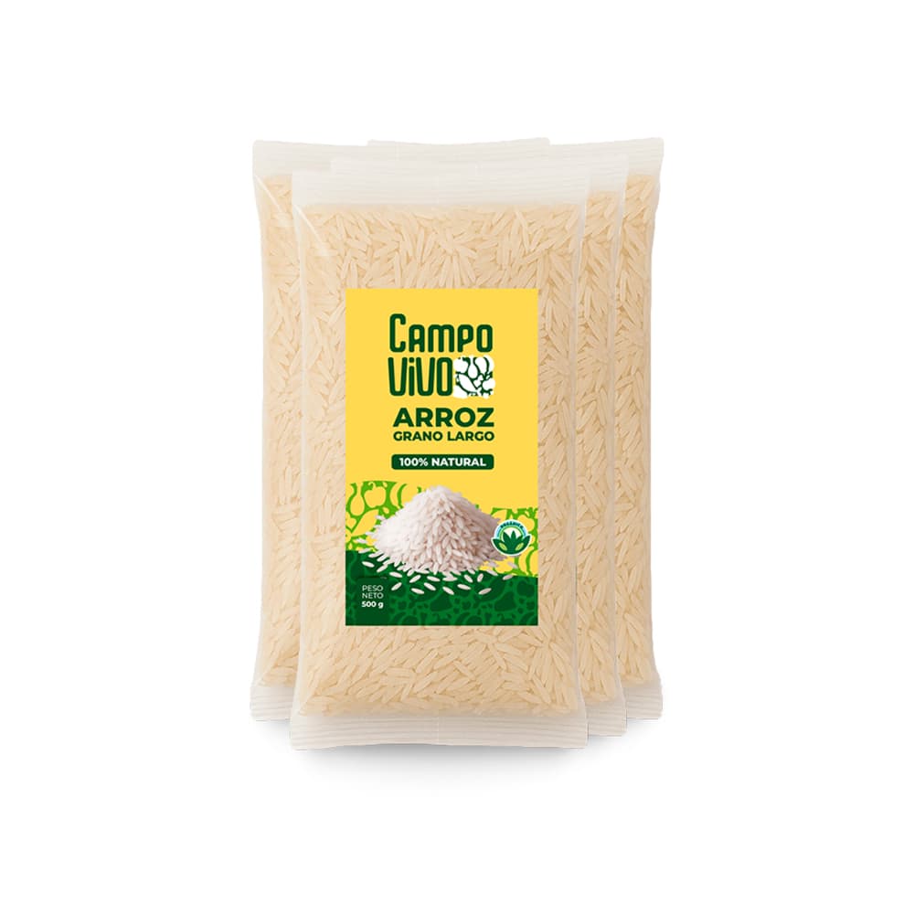 Arroz de grano largo Campo Vivo (4 x 500 g / 1.1 lb) - Imagen 1