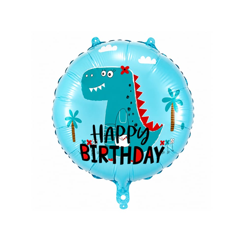 Globo con temática de dinosaurios y cartel de Happy Birthday Balloon (18 pulgadas) - Miniatura 1