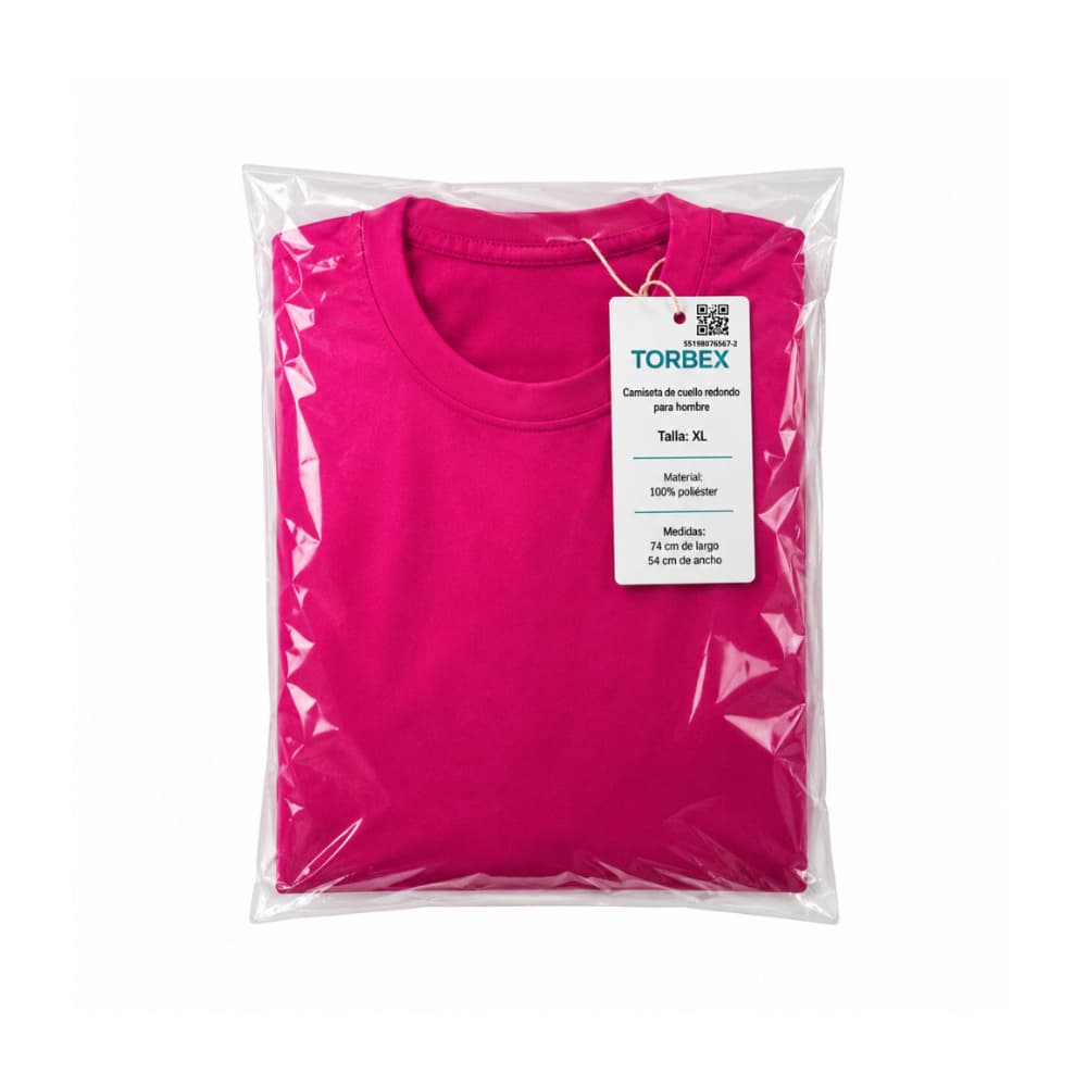Camiseta de cuello redondo color rosado para hombre Torbex (Talla XL) - Miniatura 3