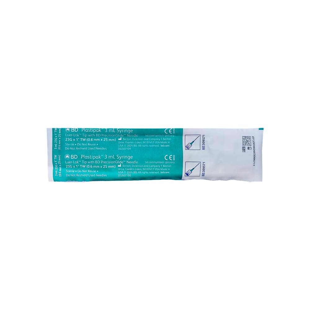 Jeringa Medica Luer-Lok 3 ml con aguja 23G x 1’‘ BD Plastipak - Miniatura 3
