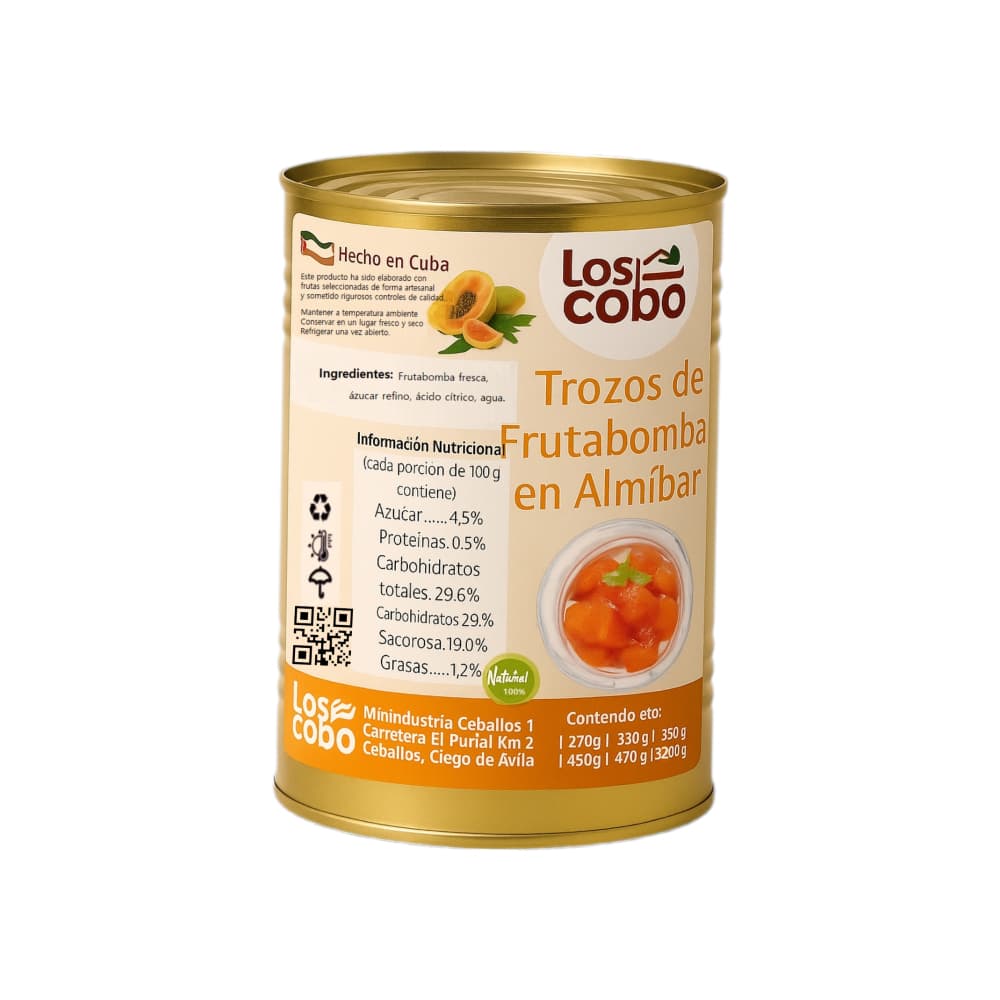 Trozos de fruta bomba en almíbar Los Cobo (3.2 kg / 7.02 lb) - Imagen 1