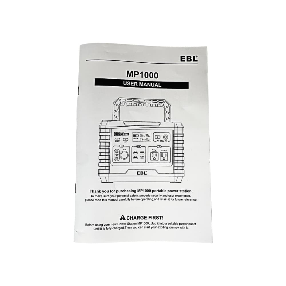 Estación de energía portátil 1000 W / 999 Wh EBL MP1000 - Miniatura 2
