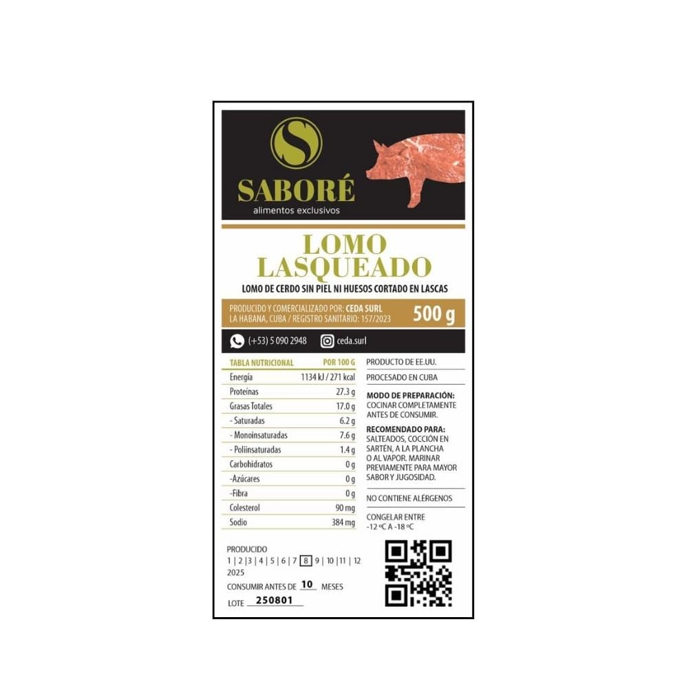 Lomo de cerdo lasqueado Saboré (500 g / 1.10 lb) - Miniatura 4