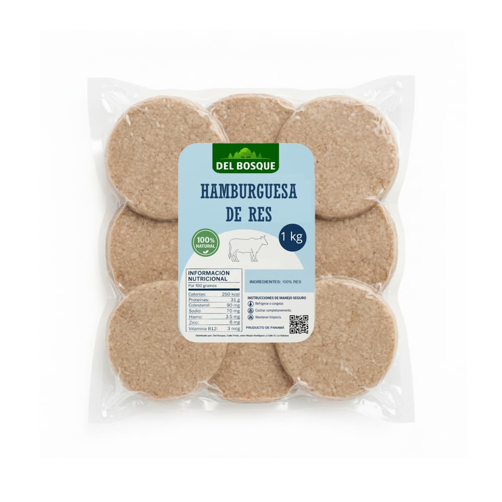 Hamburguesas de res Del Bosque (1 kg / 2.2 lb) - Imagen 1