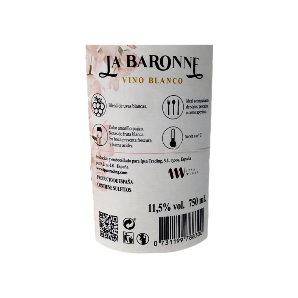 Vino blanco La Baronne (750 ml) - Miniatura 3