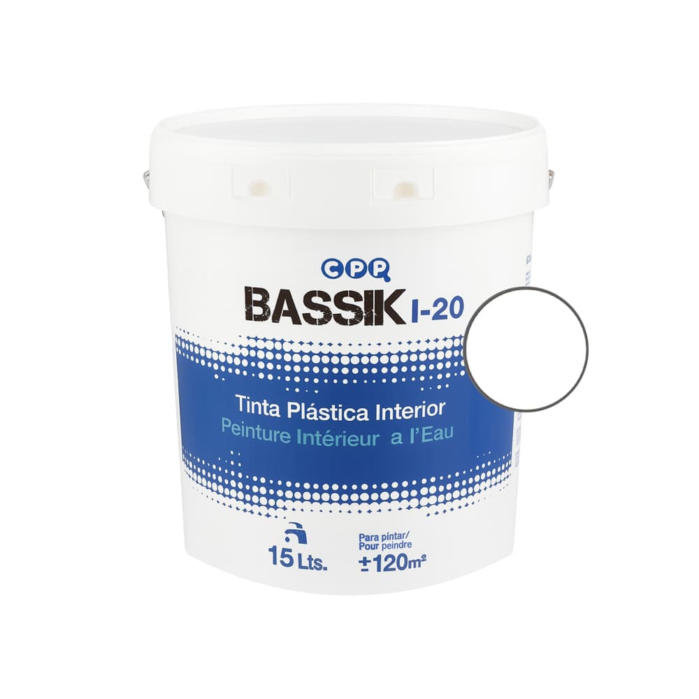Pintura plástica interior blanco Bassik (15 L) - Imagen 1