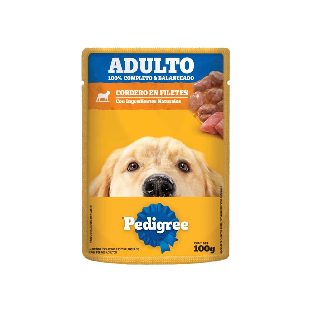 Alimento cordero en filetes para perro adulto Pedigree (100 g / 3.52 oz) - Miniatura 3