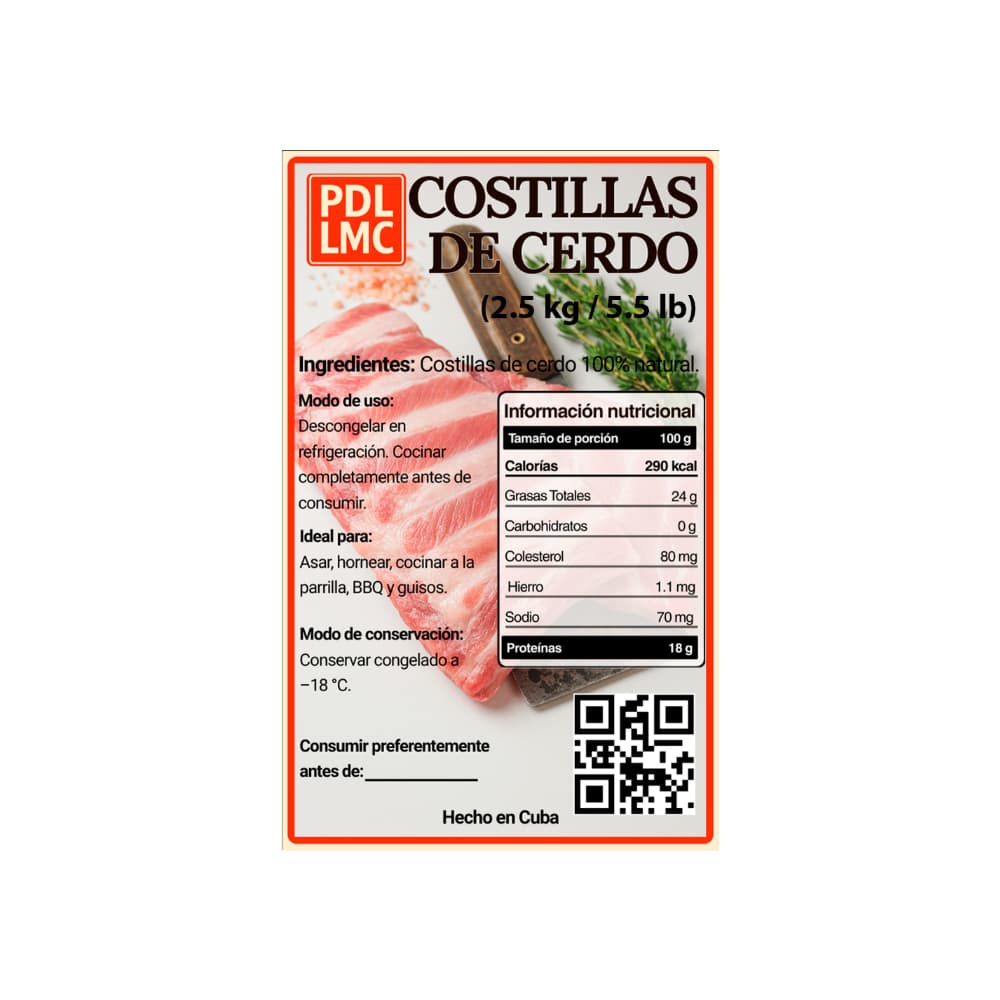 Costilla de cerdo PDL LMC (2.5 kg / 5.5 lb) - Miniatura 4