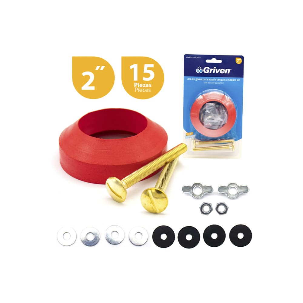 Kit completo para acople de inodoro con descarga de 2" Griven - Miniatura 2