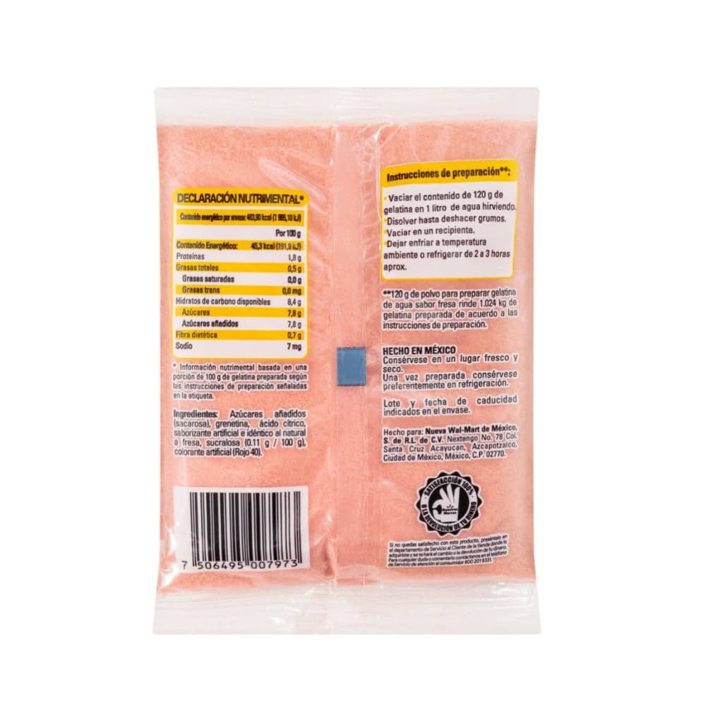 Gelatina de fresa Aurrera (120 g / 4.2 oz) - Miniatura 3