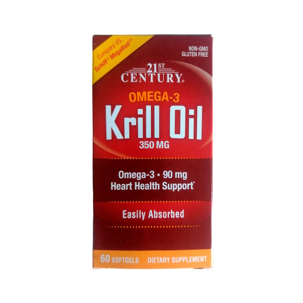 Aceite de Krill 350 mg + Omega-3 90 mg 21st Century (60 cápsulas blandas) - Imagen 1
