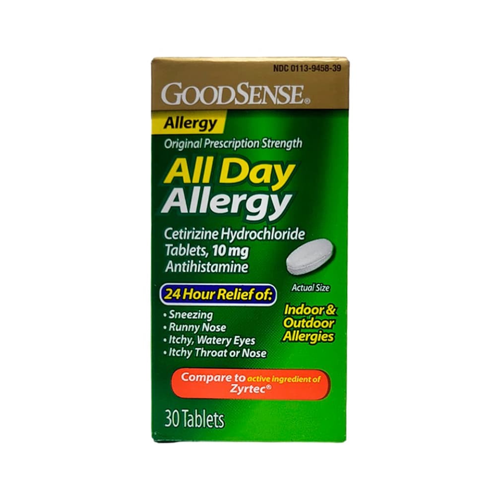 Clorhidrato de cetirizina 10 mg GoodSense (30 tabletas) - Imagen 1