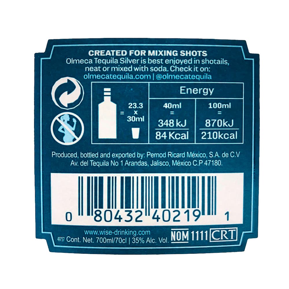 Tequila Olmeca Blanco (700 ml) - Miniatura 3