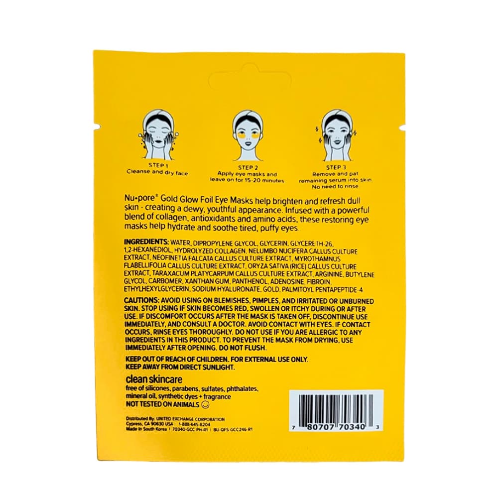 Mascarilla para ojos con lámina dorada brillante, 1 par (4 g / 0.14 oz) - Miniatura 2