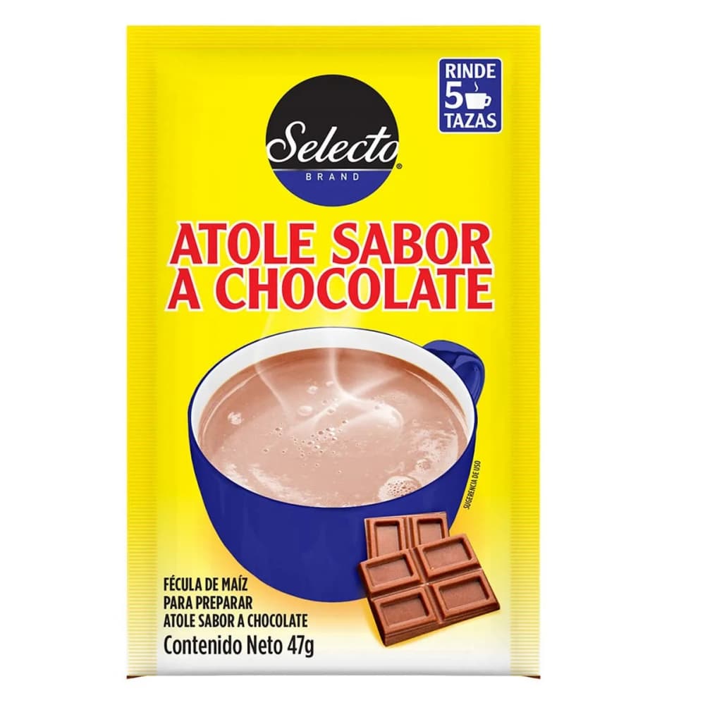 Fécula de maíz para preparar atole sabor chocolate Selecto (47 g / 1.65 oz) - Imagen 1