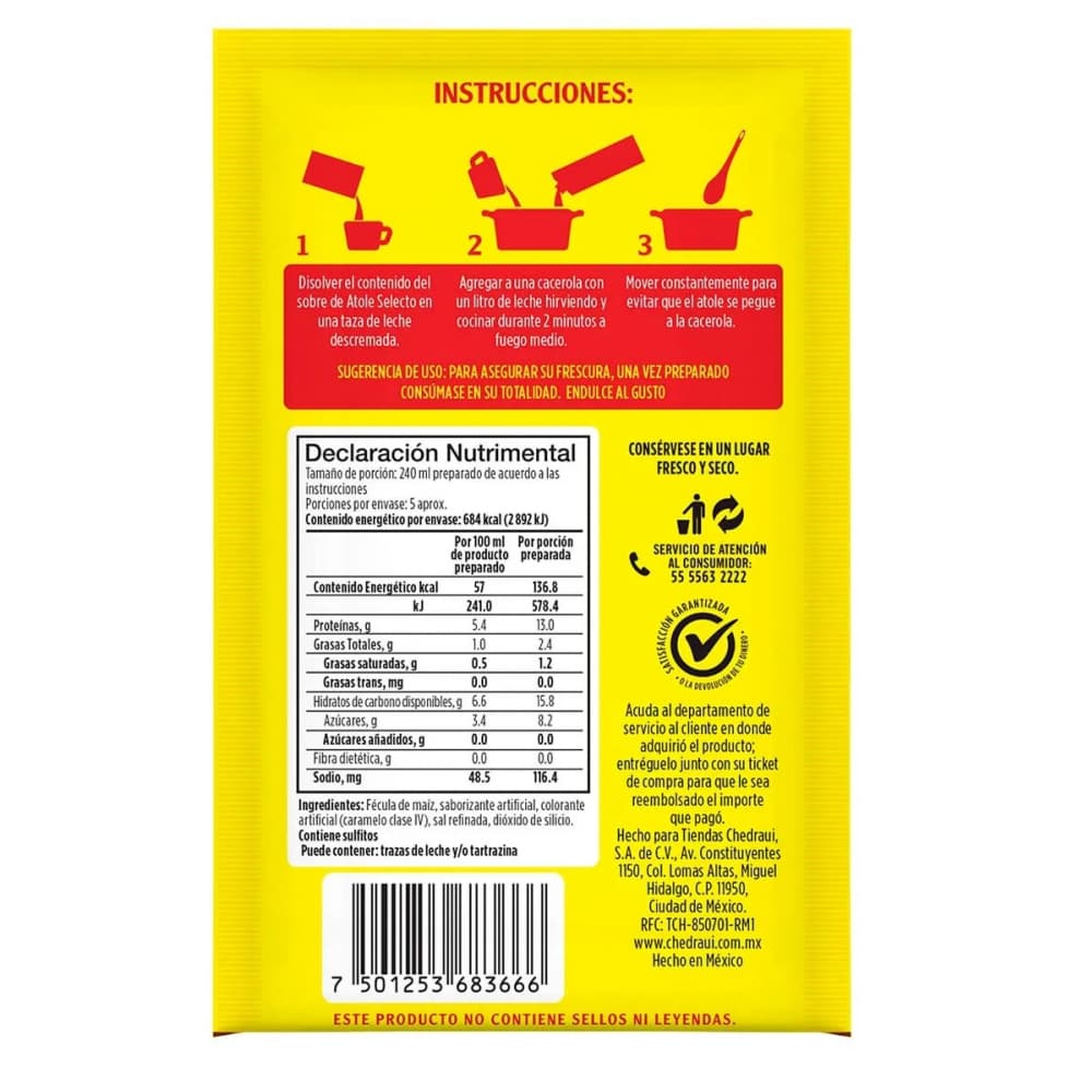 Atole sabor a nuez Selecto (47 g / 1.65 oz) - Miniatura 2