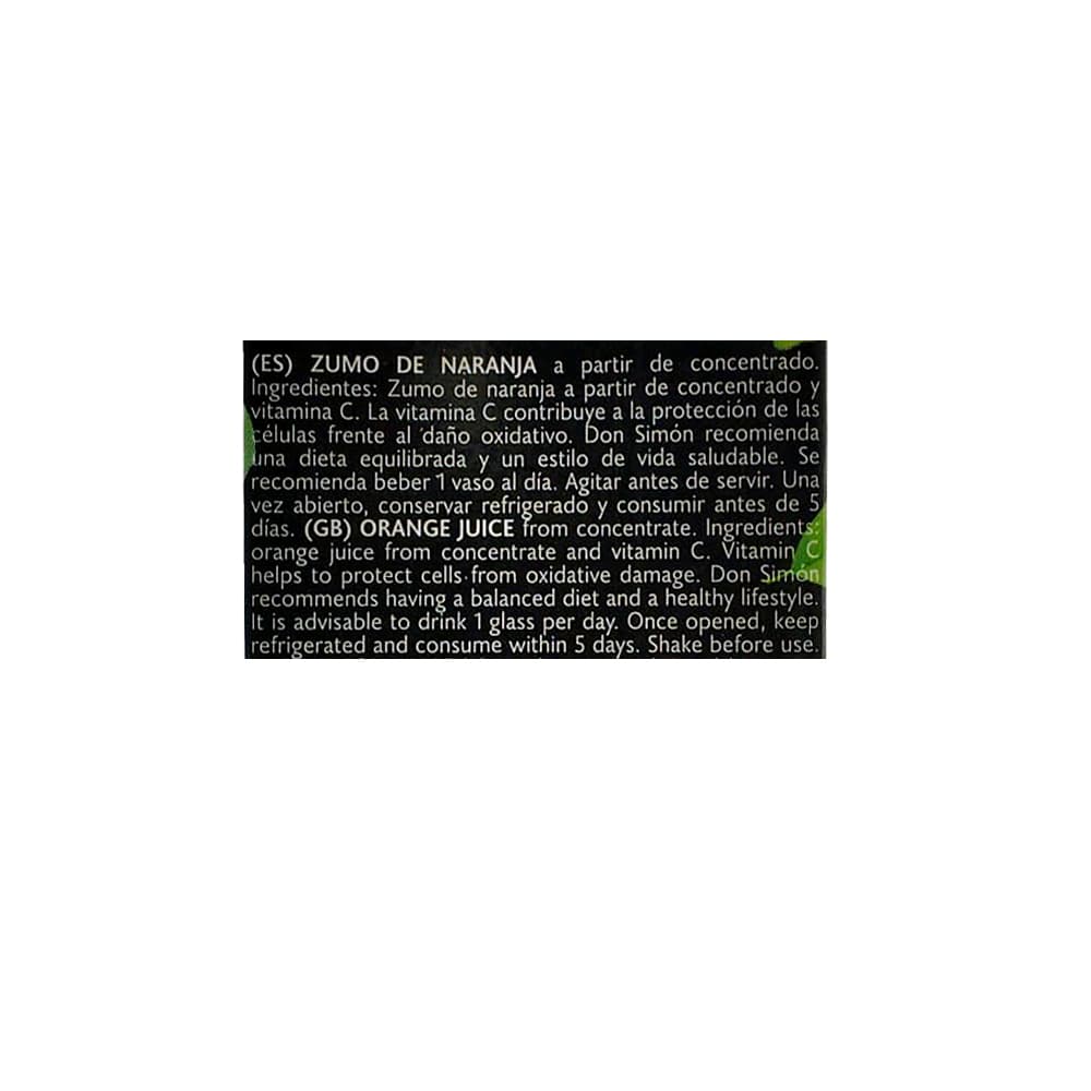 Zumo - jugo - de naranja enriquecido con vitamina C Don Simon (1 L) - Miniatura 3