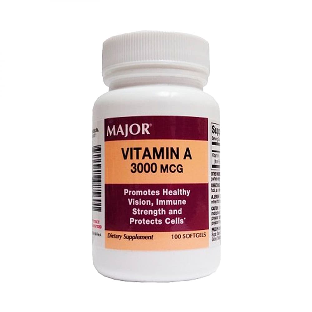 Vitamina A 3000 mcg Major (100 cápsulas) - Imagen 1